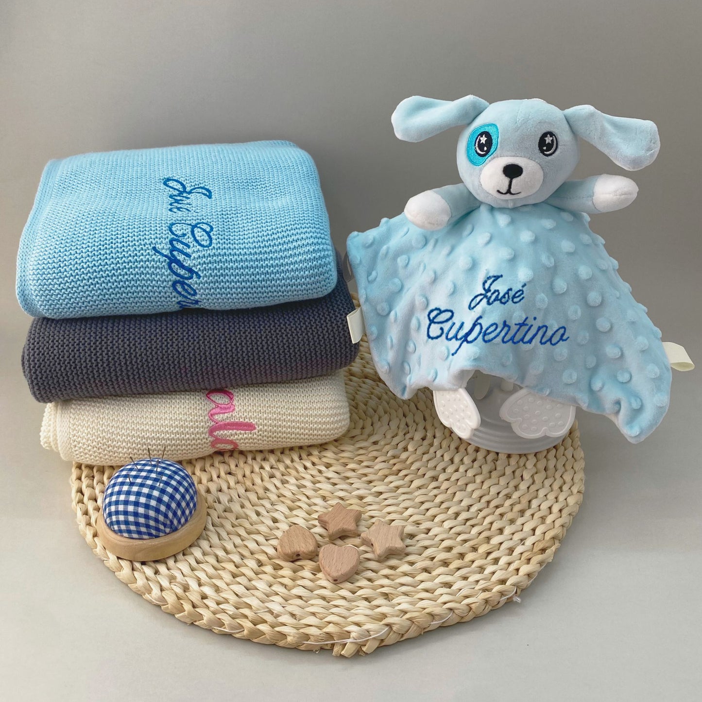 Personalized Embroidered Baby Blanket & Toy