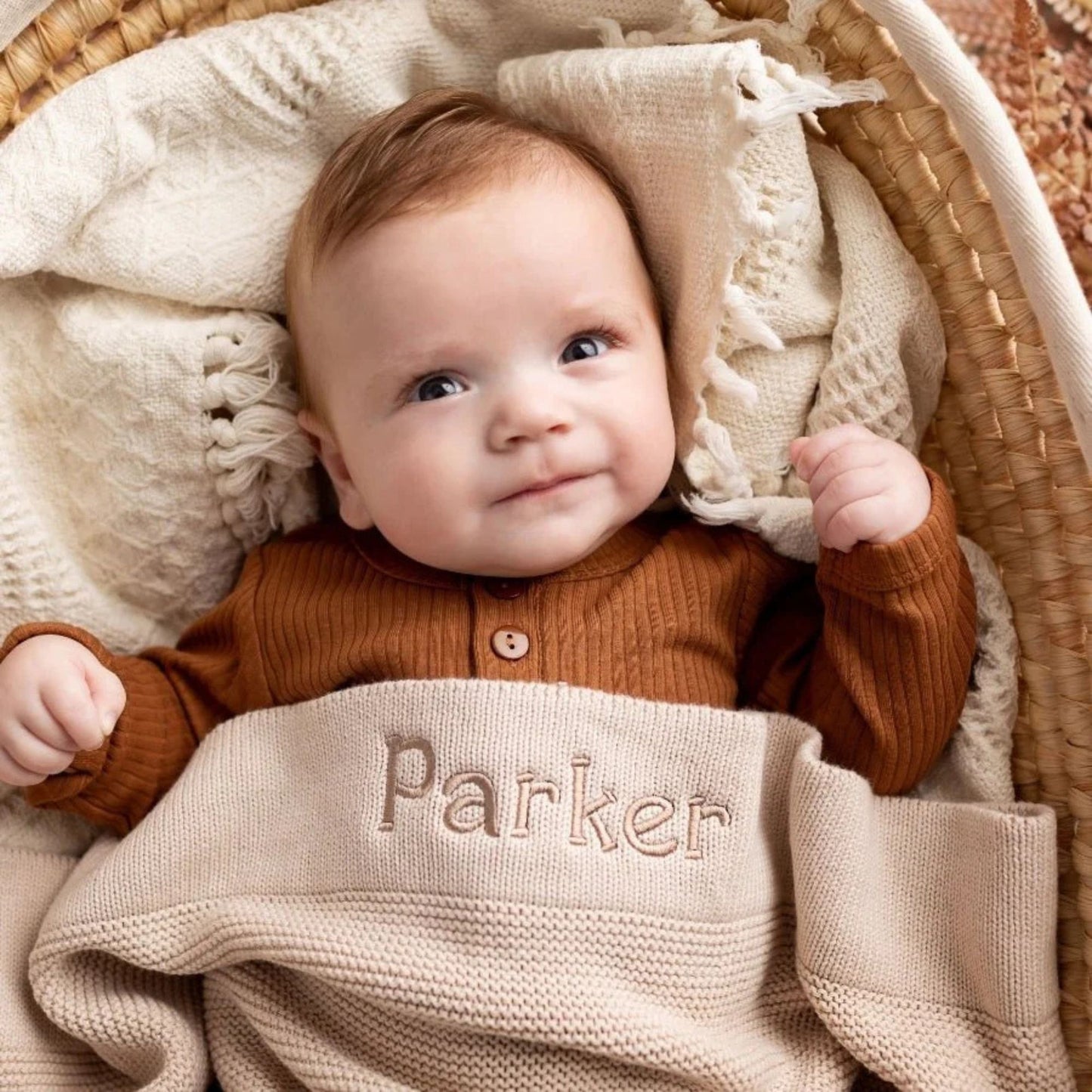 Personalized Embroidered Baby Blanket & Toy