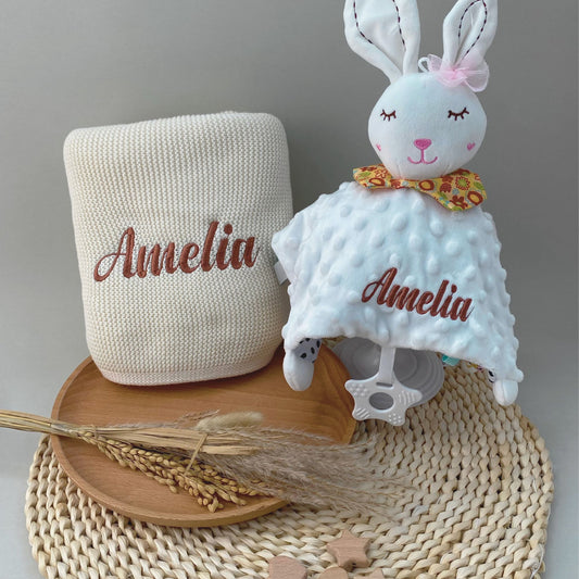 Little Blossom™ Personalized Embroidered Baby Blanket & Toy